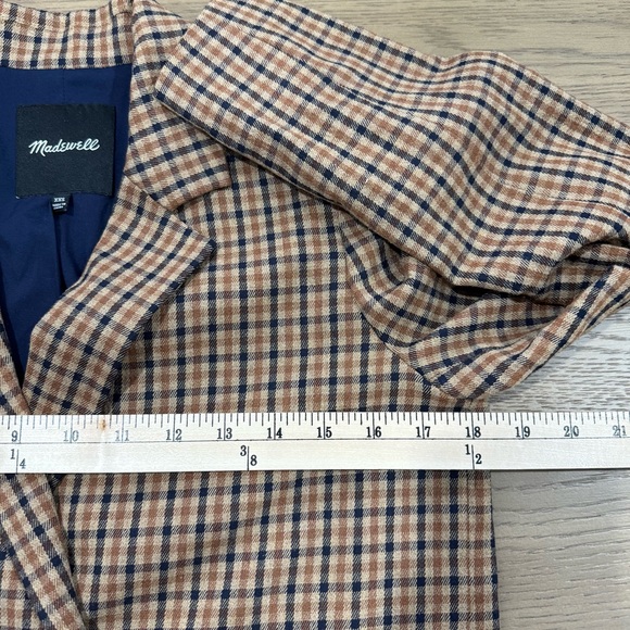 Madewell Blazer Plaid Checkered Preppy Academia Ivy League XXS Tailored Fit Bold - Picture 9 of 13
